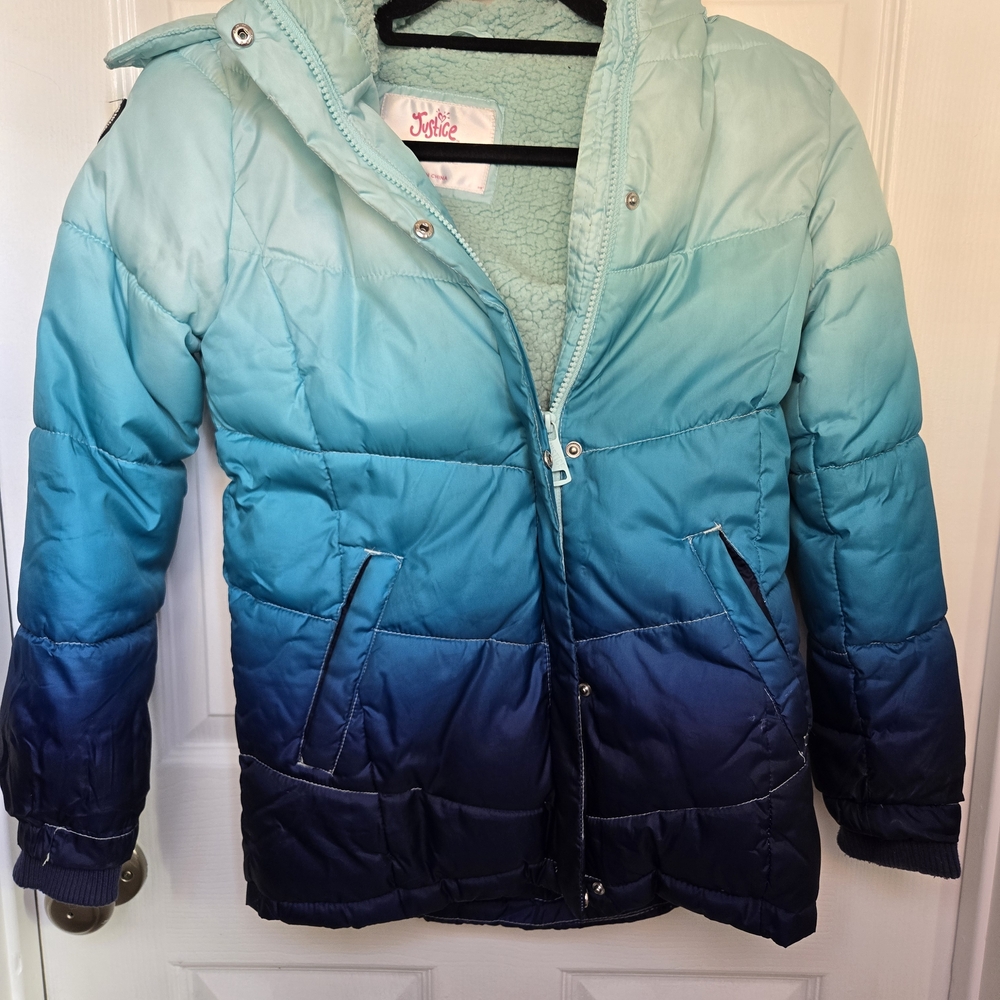 Blue Gradient Puffer Jacket